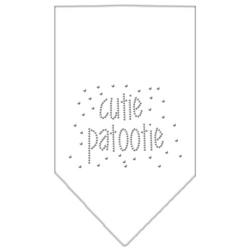 Cutie Patootie Rhinestone Bandana White Large